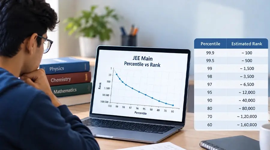 JEE Main Percentile vs Rank JEE Main Percentile vs Rank